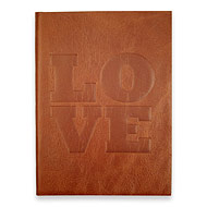 large love journal with pumpkin leather