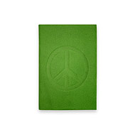 small peace journal with emerald leather