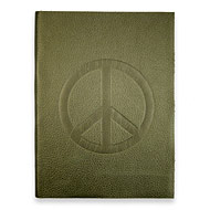 large peace journal with moss leather
