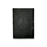 small peace journal with black leather