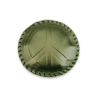 peace green leather paperweight