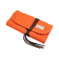 recycled organic jewelry roll in pumpkin