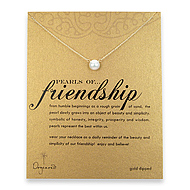 large pearls of friendship gold dipped necklace with white pearl - 18 inch