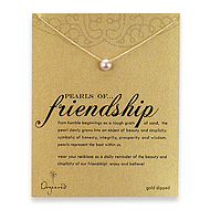 large pearls of friendship gold dipped necklace with pink pearl - 18 inch