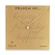 wrapped white pearl gold dipped reminder necklace