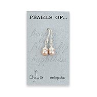 sterling silver pink pearl drop earrings