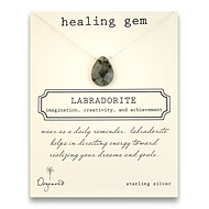 labradorite large healing gem sterling silver reminder necklace - 20 inch
