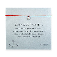 make a wish bracelet with sterling silver angel wings on red