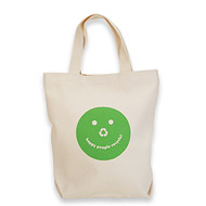 happy people recycle organic tiny tote bag
