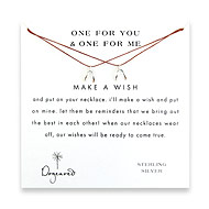 one for you one for me make a wish necklace set with sterling silver wishbone on tobacco