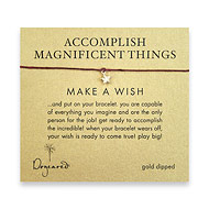accomplish magnificent things make a wish bracelet with gold dipped lucky star on maroon irish linen
