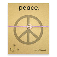 small peace bracelet rose gold dipped on lilac irish linen