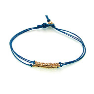 gold dipped sparkle bracelet, teal irish linen
