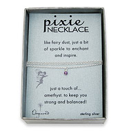 amethyst pixie necklace, sterling silver