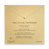 circle necklace, gold dipped