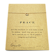 peace reminder necklace with gold dipped peace sign