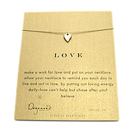 love reminder necklace with gold dipped mini stone heart