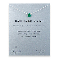 emerald jade healing gem reminder, sterling silver