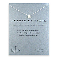 mother of pearl healing gem reminder, sterling silver