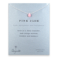 pink jade healing gem reminder, sterling silver