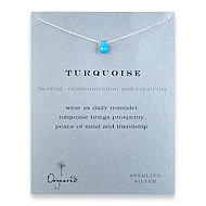turquoise healing gem reminder necklace, sterling silver