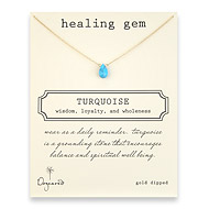turquoise healing gem reminder necklace, gold dipped