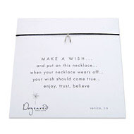 make a wish necklace with sterling silver wishbone on black... the original