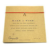 make a wish necklace with gold dipped wishbone on red... the original