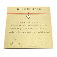 bridesmaid make a wish necklace with gold dipped mini stone heart on coral