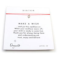 sister make a wish necklace with sterling silver baby heart on coral