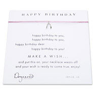 happy birthday make a wish necklace with sterling silver wishbone on lavender