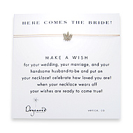 here comes the bride make a wish necklace with sterling silver lotus flower on creme