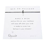 key to success make a wish necklace with sterling silver key on black