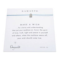 namaste make a wish necklace with sterling silver buddha on mint