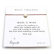 best friends make a wish necklace with sterling silver sand dollar on tobacco