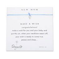 new mom make a wish necklace with sterling silver petite heart on mint