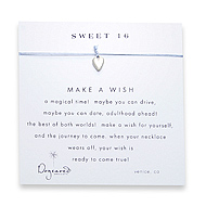 sweet 16 sterling silver make a wish necklace on silver