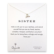 sister reminder necklace with sterling silver hummingbird