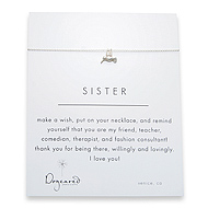 sister reminder necklace with sterling silver hummingbird