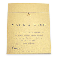make a wish teeny wishbone gold dipped reminder necklace