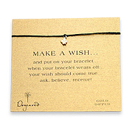 make a wish bracelet with gold dipped four leaf on leaf