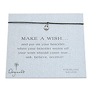 make a wish bracelet with sterling silver peace sign on black