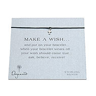 make a wish bracelet with sterling silver gothic cross on black