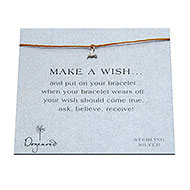make a wish bracelet with sterling silver hummingbird on orange