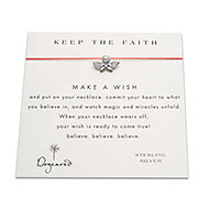 keep the faith make a wish necklace sterling silver cherub on coral