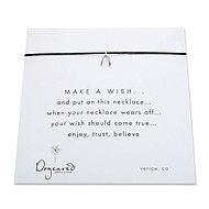 make a wish necklace with sterling silver wishbone on black... the original - 18 inch
