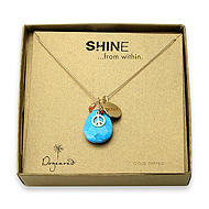 shine peace necklace with giant teardrop