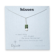 kisses cluster necklace sterling silver four leaf clover with jade gems