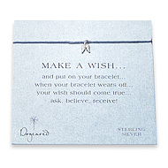make a wish bracelet with sterling silver angel wings on light blue