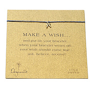 make a wish bracelet with gold dipped angel wings on light blue